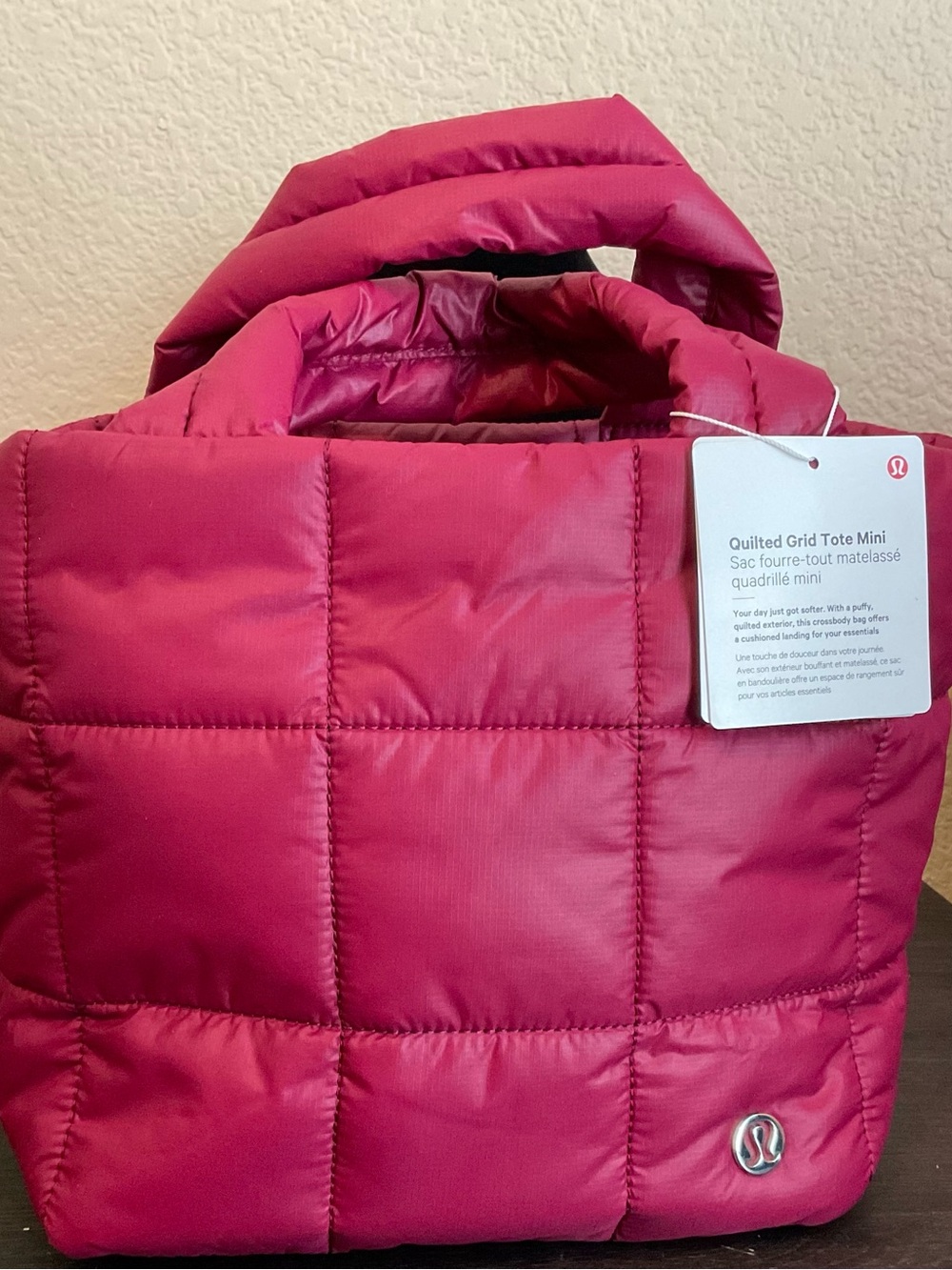 lululemon athletica Quilted Grid Tote Mini in raspberry